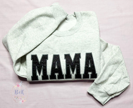 Mama W/ glitter appliqué Sweatshirt