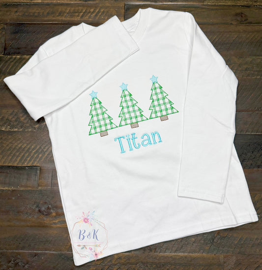 Boys Christmas Tree Long Sleeved Tee